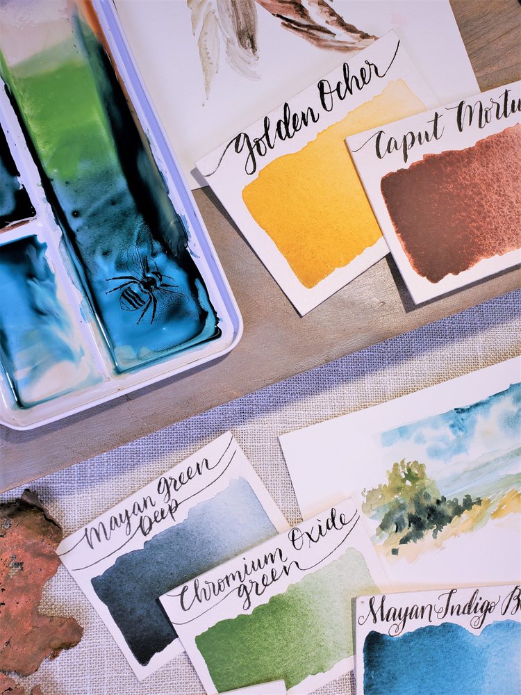 handmade earth watercolor set