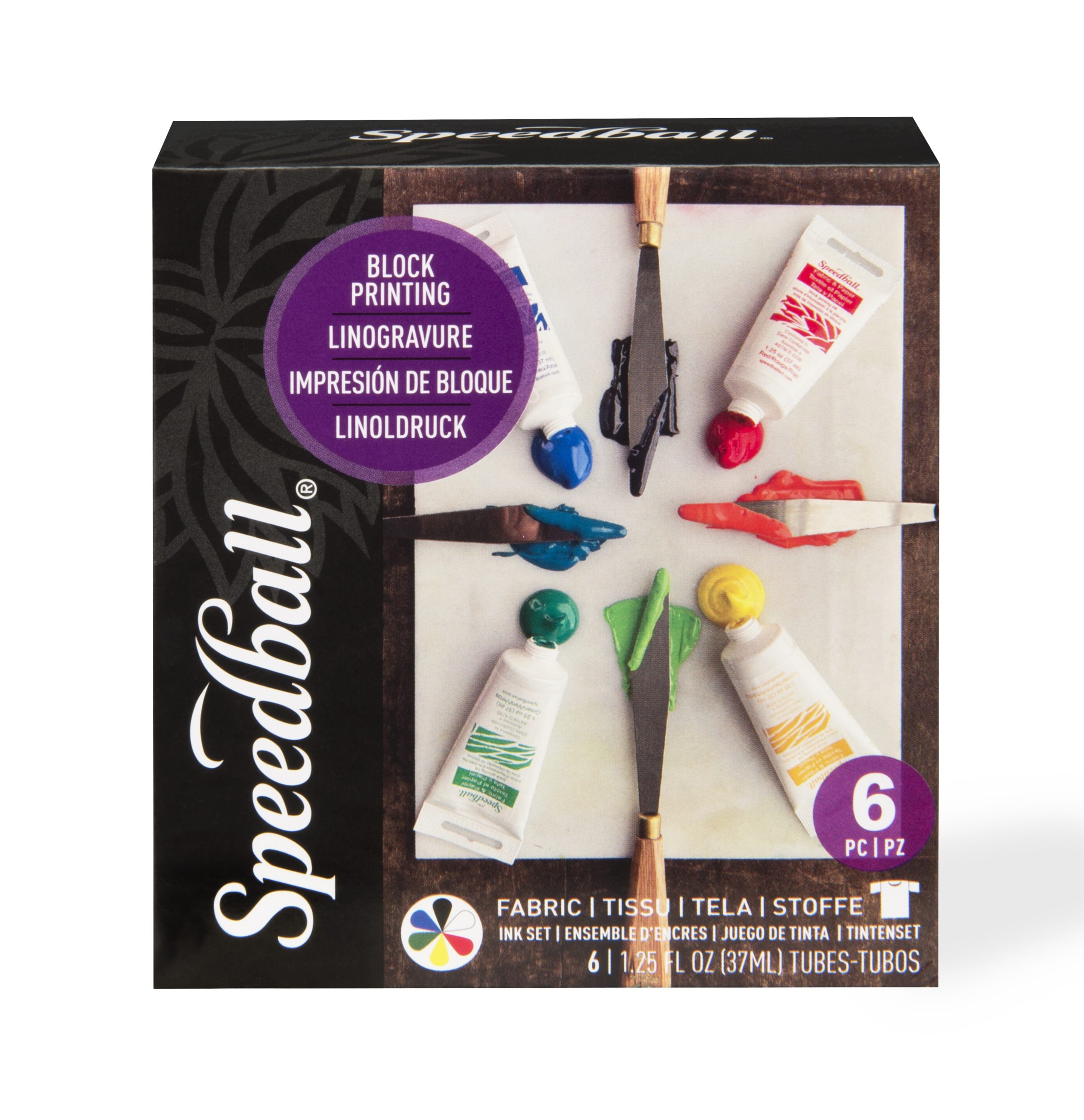 Speedball Fabric and Paper Block Printing Ink Set