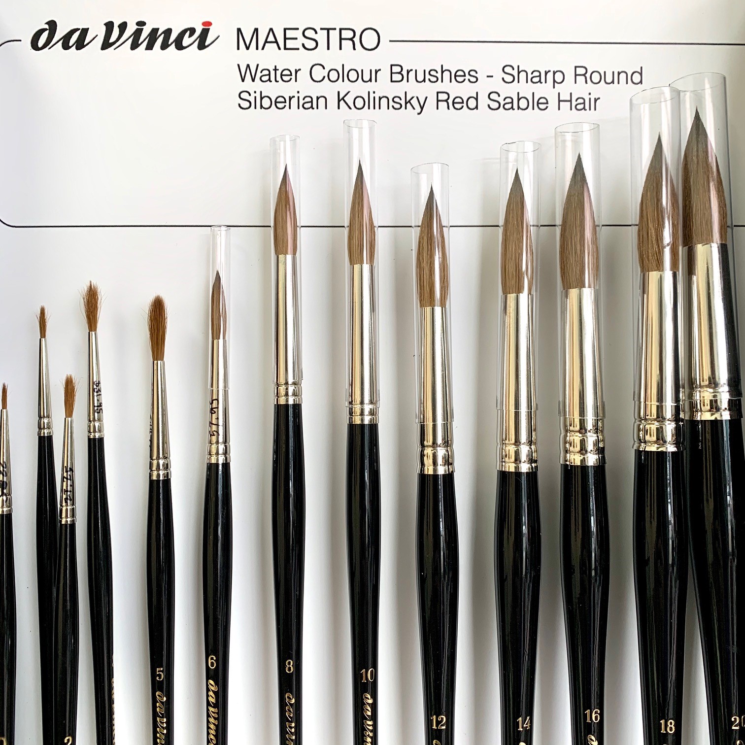 Round Kolinsky Red Sable Size 0 da Vinci Watercolor Series 10 Maestro Paint Brush 100 