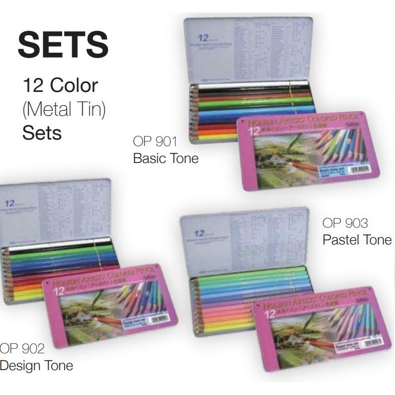 Holbein : Artists' Coloured Pencil : Pastel Colours Set of 50