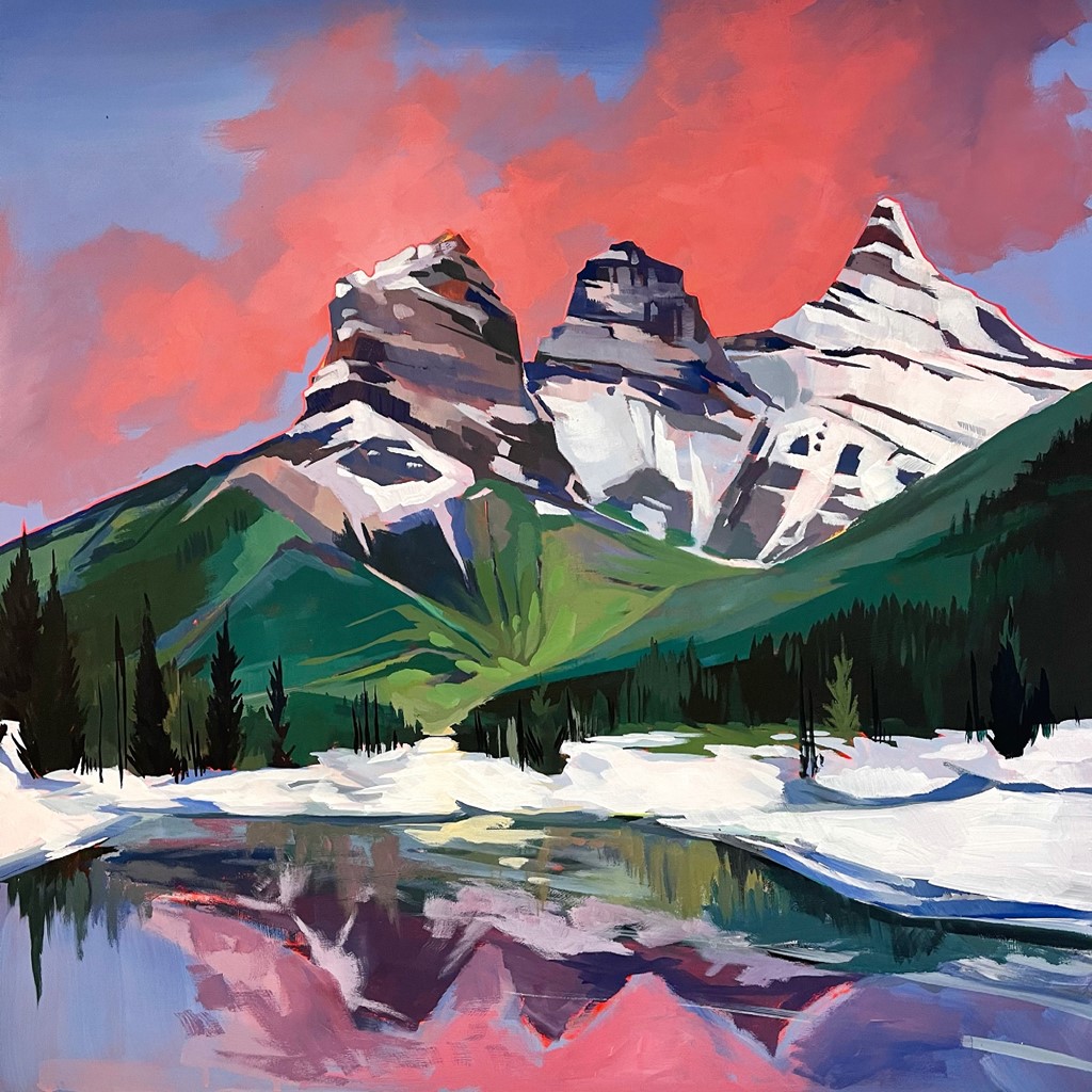 Mountain image of painting using SoFLAT paint