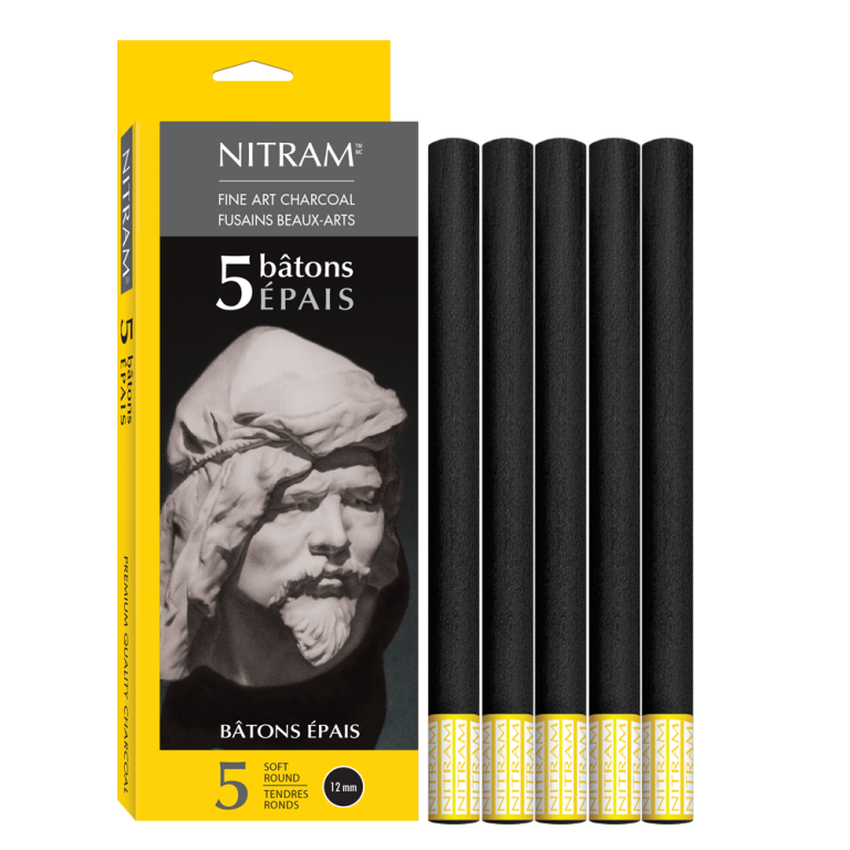 nitram stylus and soft charcoal sticks