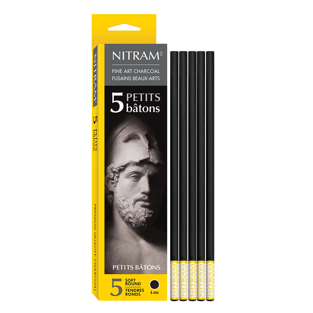 nitram stylus and soft charcoal sticks