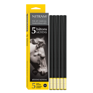 Nitram Extra Soft Charcoal Sticks - Round 5 Packs