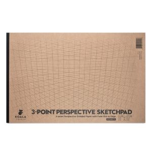 Koala Tools 2-point Perspective 3D Grid Sketchbook 10.75x8.2