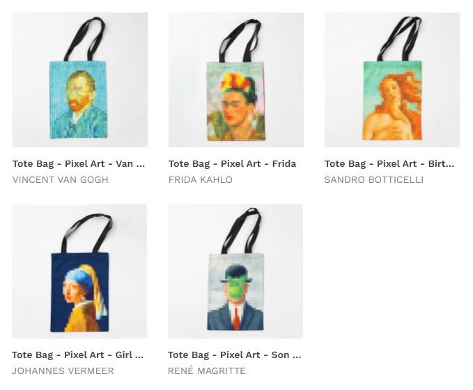 Pixel Art Tote Bags