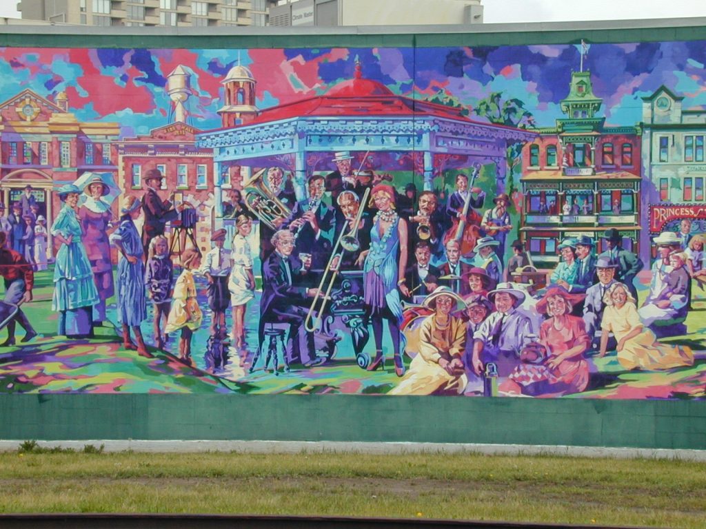 Tim Heimdal's mural on the Old Strathcona Performing Arts Centre
