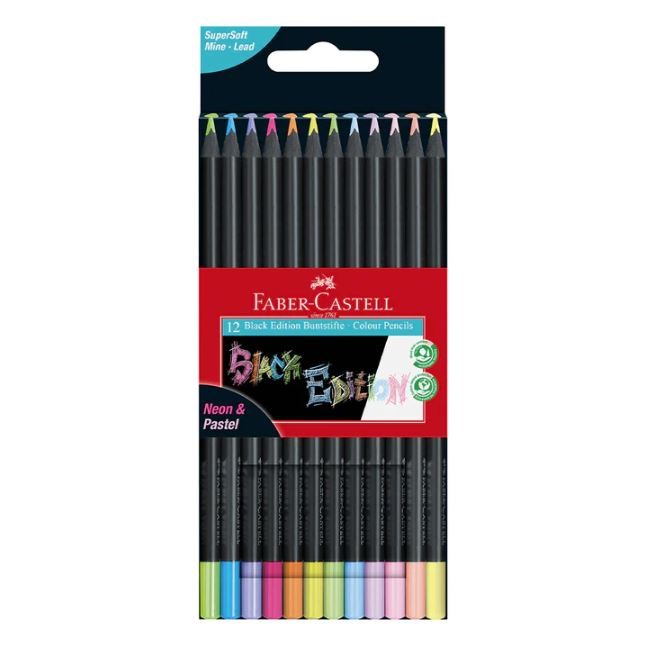 Faber Castell Black Edition Neon & Pastel Colour Pencil Set