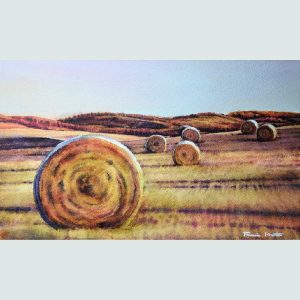 Straw Bales in Sunset Watercolour Workshop Francis Marte