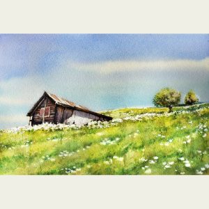 Cottage On Hill Watercolour Workshop