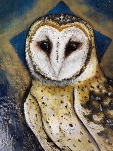 Owls in Encaustics Workshop, Edmonton, Alberta