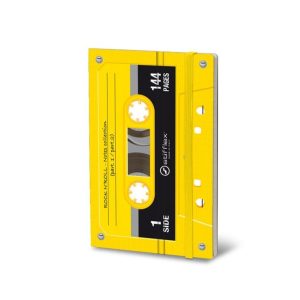 yellow music cassette