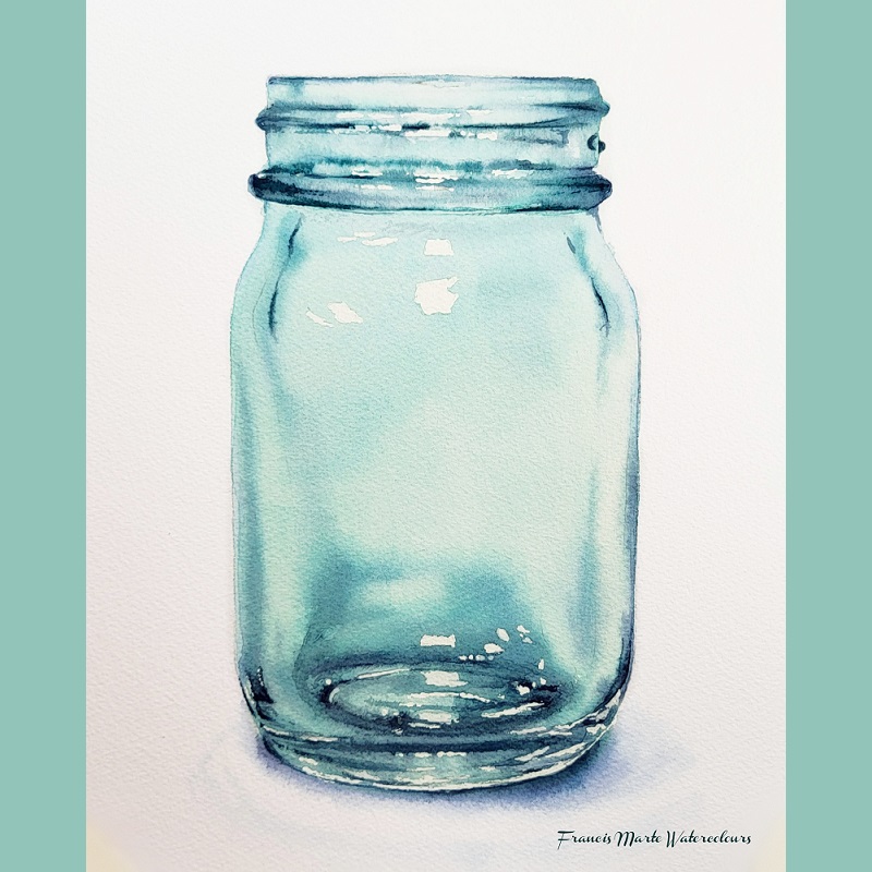 Simple Glass Jar in Watercolour