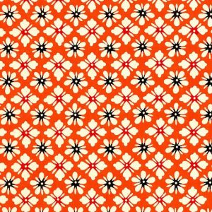 WAZ131 Katazome-shi Red Flower Pattern