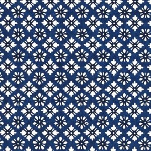 WAZ78 Katazome-shi Blue Flower Pattern