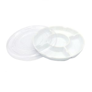 Ceramic Mixing Tray with Plastic Lid  (5 wells)