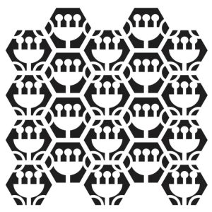 Stencil 12x12 Tulip Hexagrons 942