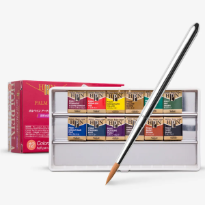 Holbein Artists Watercolor Pan 12 Palm Box
