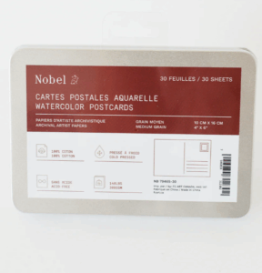 Nobel Arts Blank Watercolor Postcards Tin
