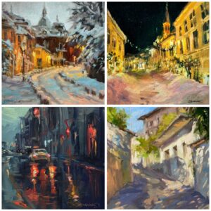 Atmospheric Urban Landscape: An Expressionistic Journey (Acrylic or Oil)