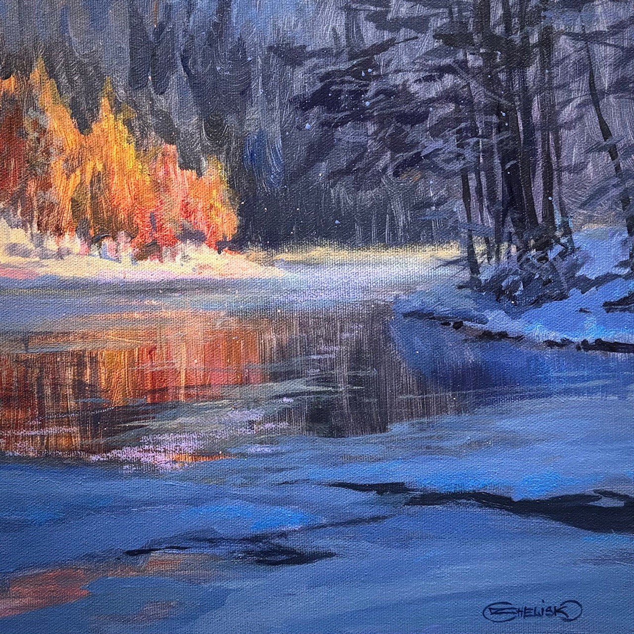 Beginner Acrylic: Winter Reflections