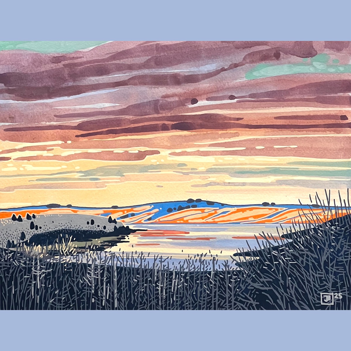 The Landscape in Paint Marker and Watercolour