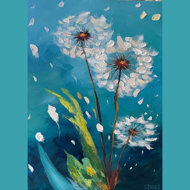 Winter Acrylic Painting with Texture