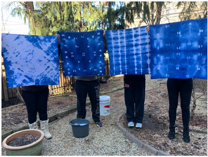 Proud Shibori party showing off our efforts