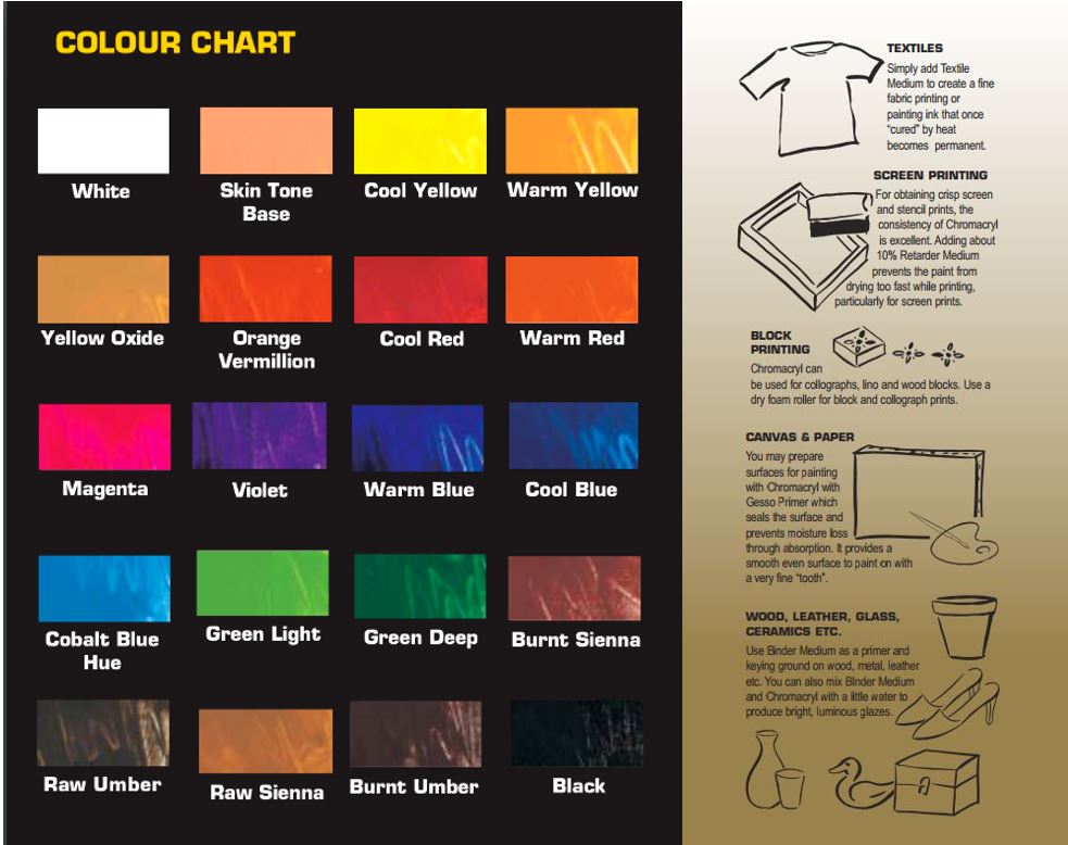 chromacryl color chart