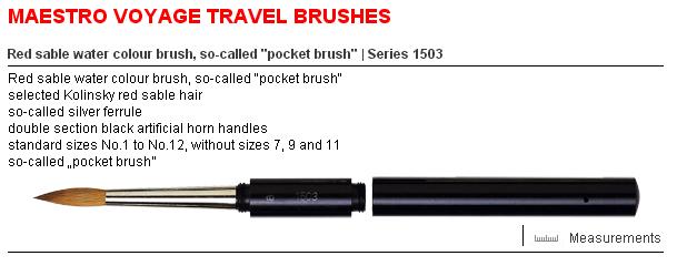 da Vinci Maestro Voyage Sable Pocket Travel Brush