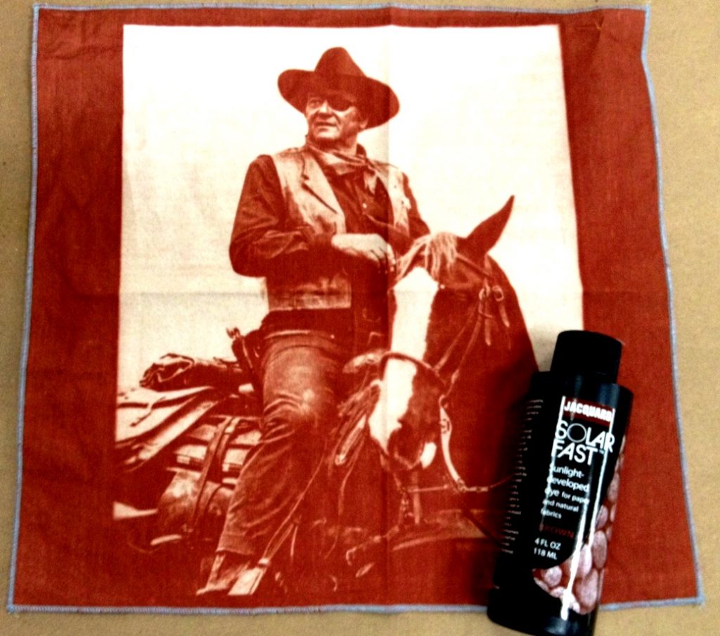 SolarFast cowboy image printed on fabric