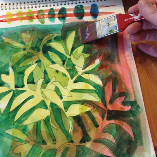 Leaves, laying watercolour project