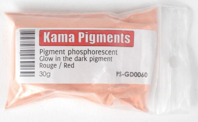 Kama Glow in the Dark Red Powdered Pigment