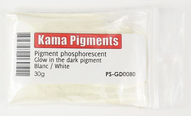 Kama White Glow in the Dark Powdered Pigment